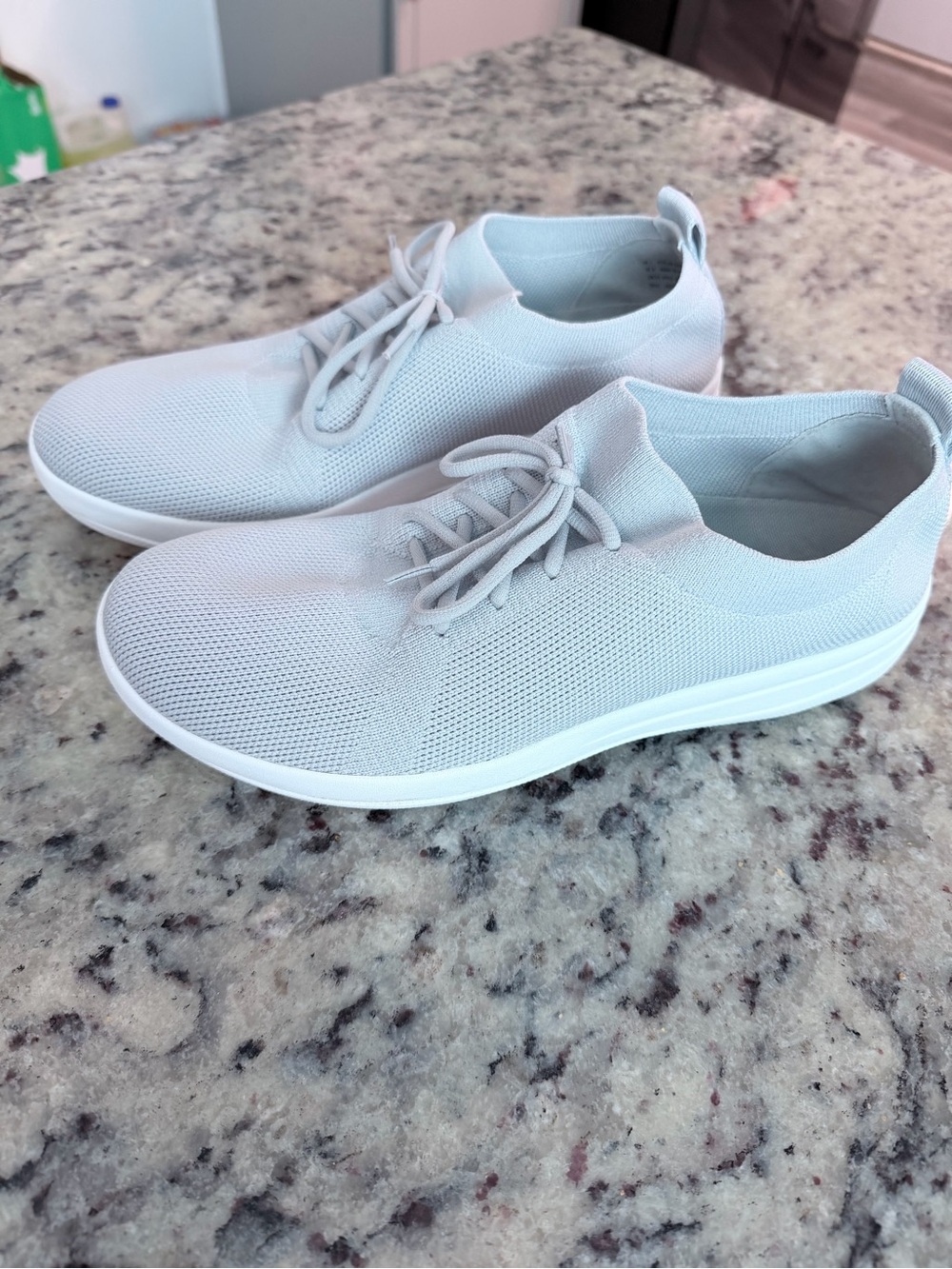 Fitflop Light Gray Knit Slip-On Lace Sneakers